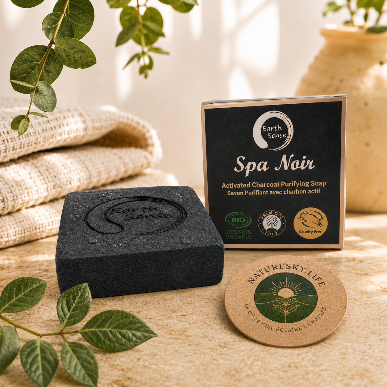 Savon Spa Noir au charbon actif – 90g